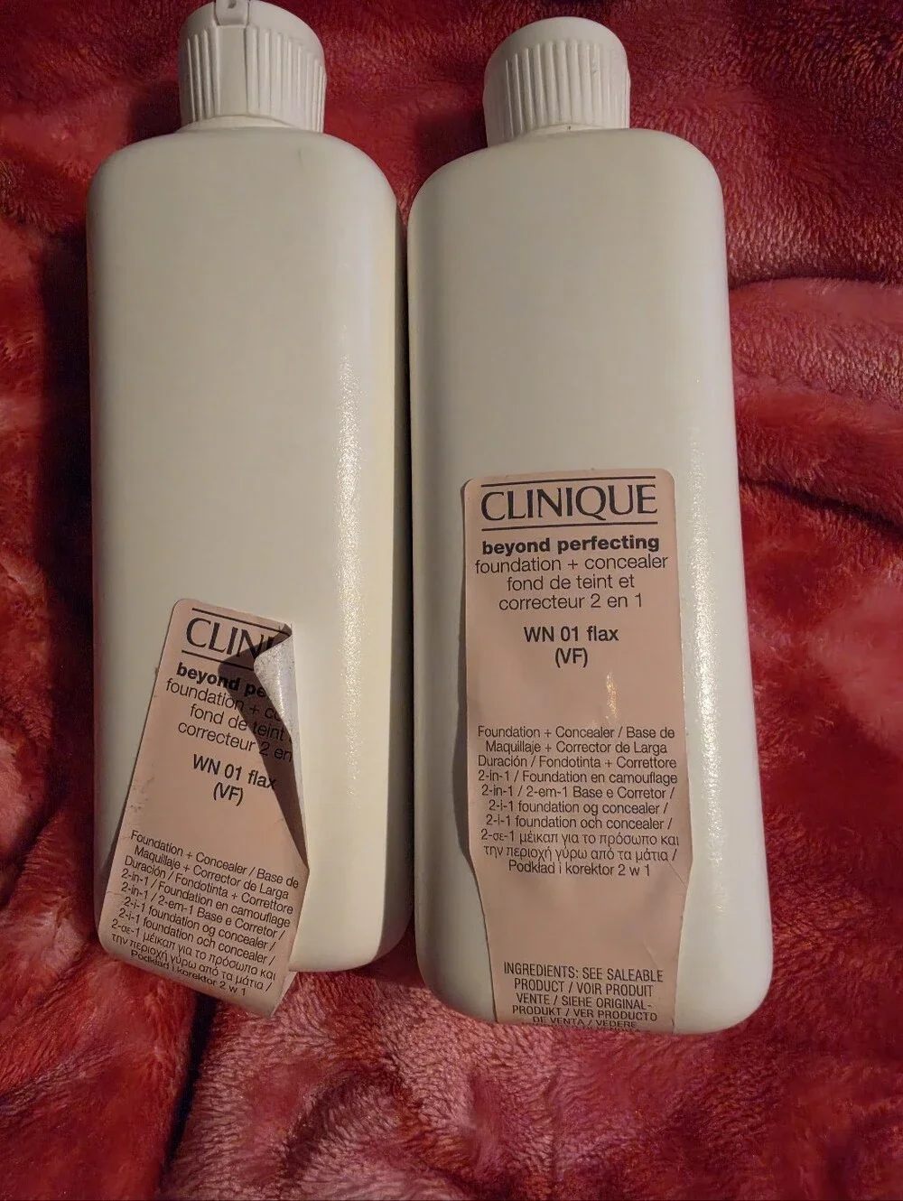 Clinique Beyond Perfecting WN 01 Flax  Foundation Jumbo 6.7 oz Lot of 2
